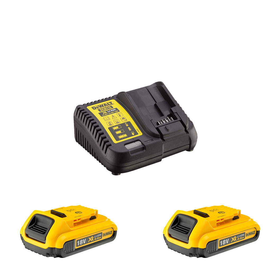 DeWalt DCB115D2 Charger and 2Ah Twin Battery Pack