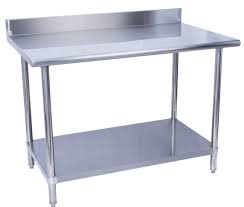 Galvanized Stainless Steel Work Table with Undershelf