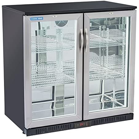 Refrigerator display case for drinks separate retrobank for drinks with two ramrod ports for restaurant bar BBA208