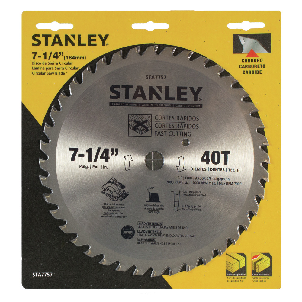Stanley 7-1/4 inch Circular saw blade carded 40T 