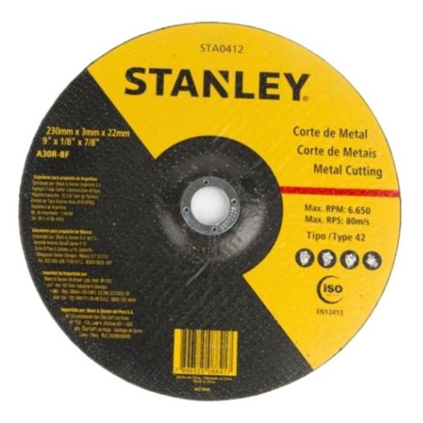 Stanley Metal Cutting Wheel 230mm T42 STA0412
