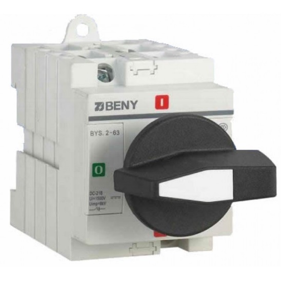 BYS-2-63 DC ISOLATOR SWITCH, 2-POLE,16A/32A/40A AUTO 1500VDC
