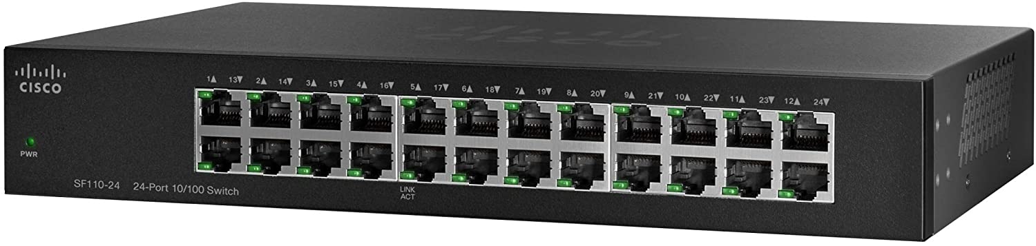 Cisco SF110-24 24-Port 10/100 Desktop Rack-Mountable Unmanaged Switch