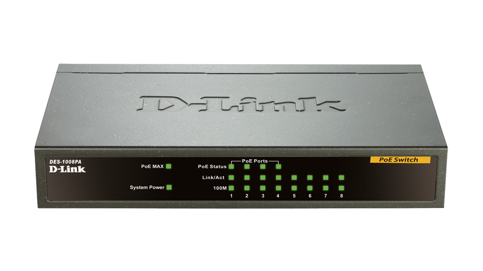 D-LINK 8 Port Ethernet PoE Unmanaged Desktop Switch DES-1008PA
