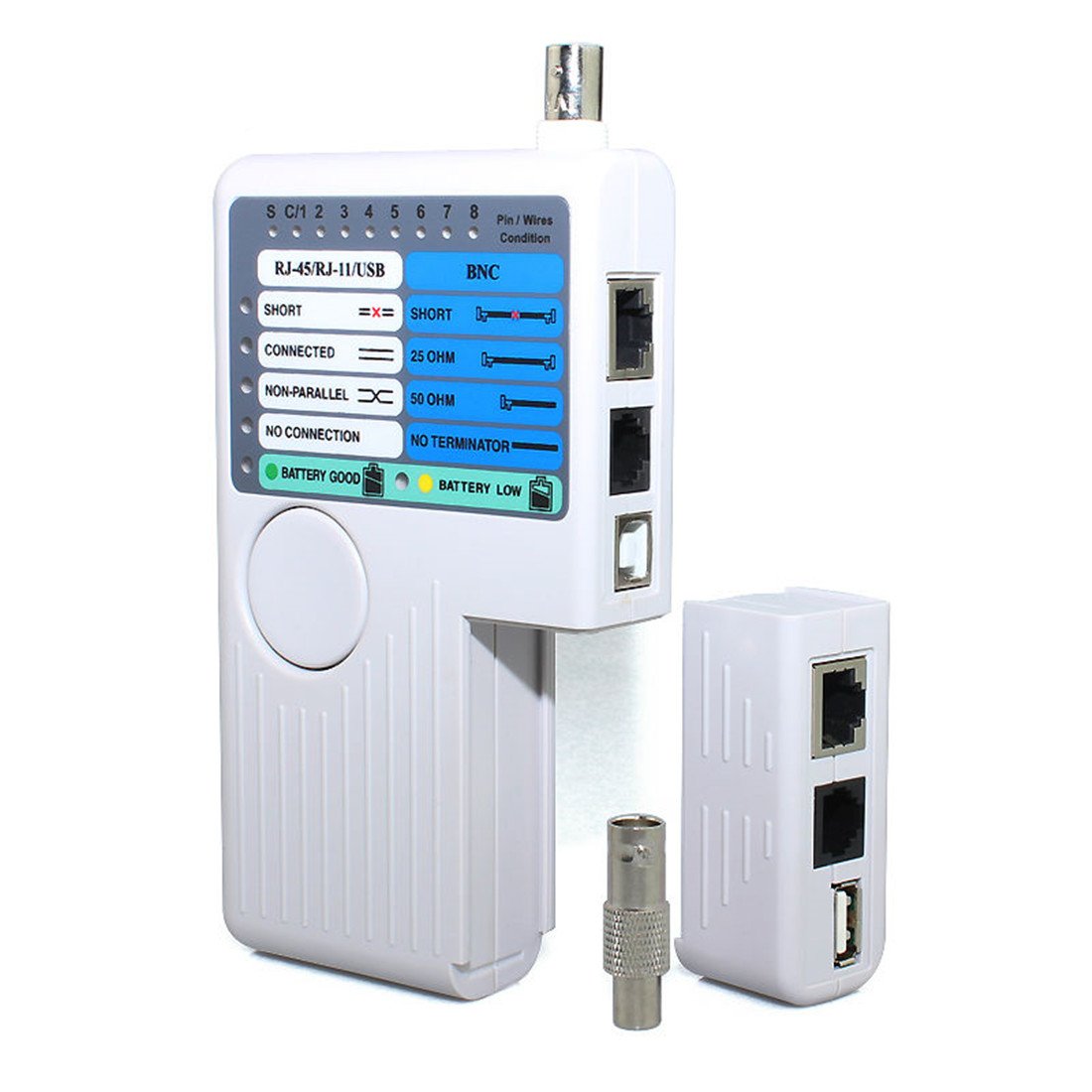 Remote RJ11 RJ45 USB BNC LAN Network Cable Tester