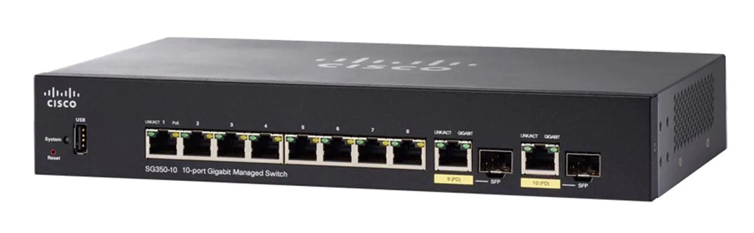 Cisco 10-Port Gigabit PoE Managed Switch, SG-350-10PP