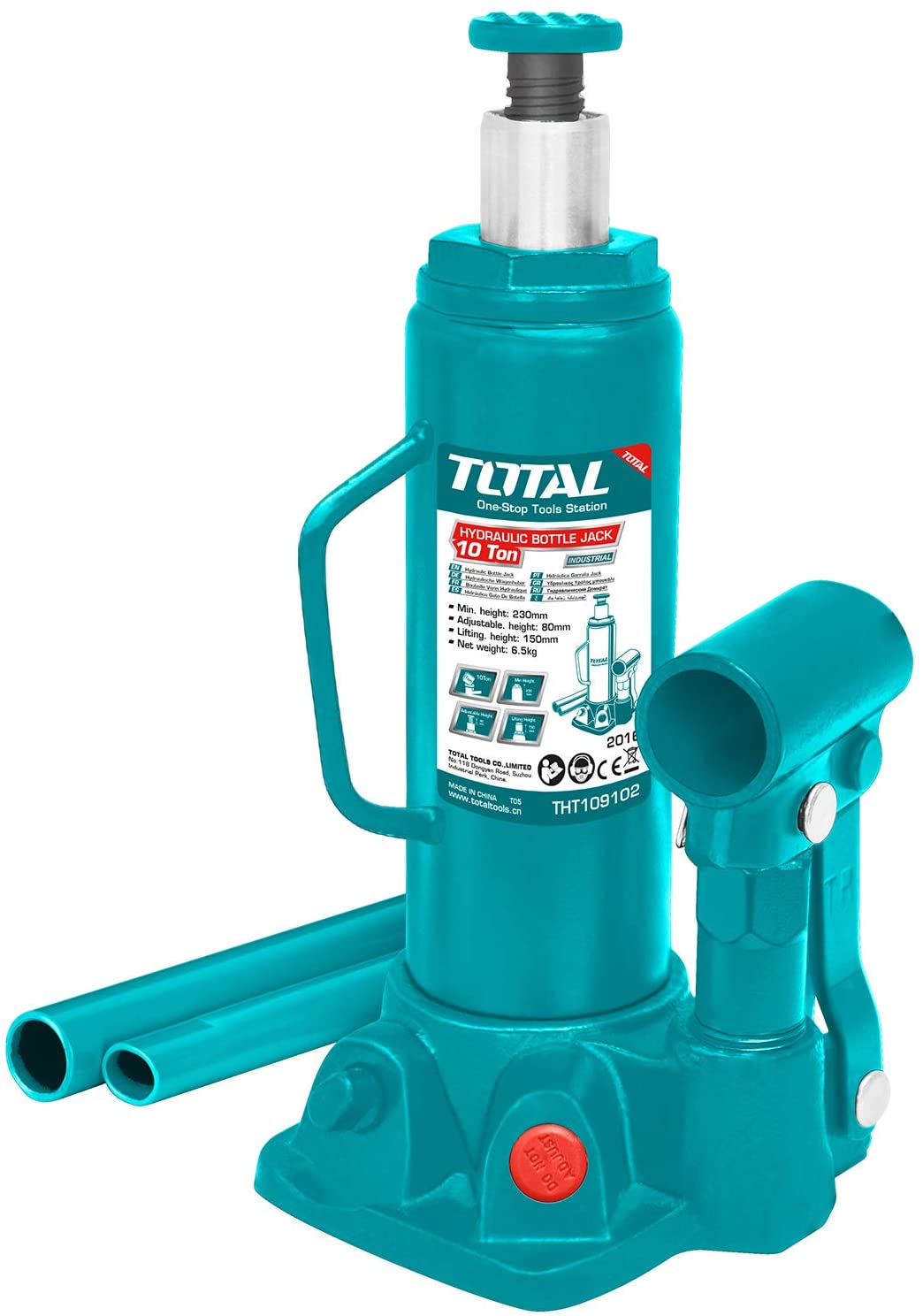 TOTAL 10 Ton Hydraulic Bottle Jack THT109102