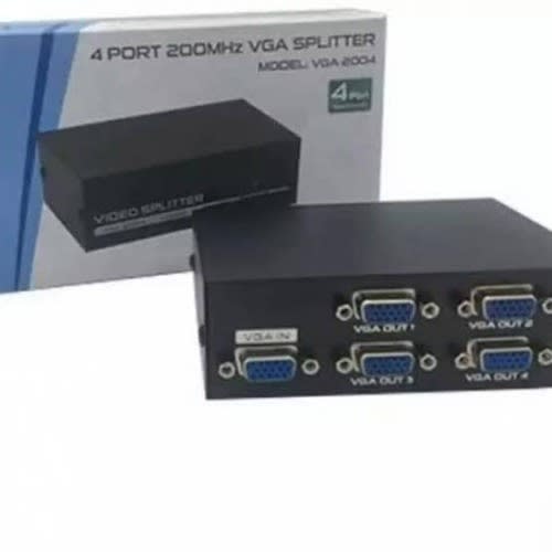 Vga Splitter - 4 Ports 200 Mhz Simultaneous Video - Vga-2004