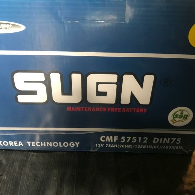 SUGN Standard Maintenance Free Car Battery Cmf 57512 DIN75