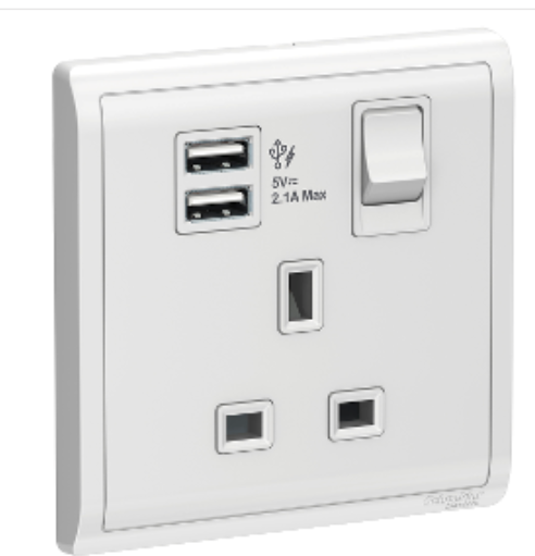 13 A 1 Gang Switched USB Socket