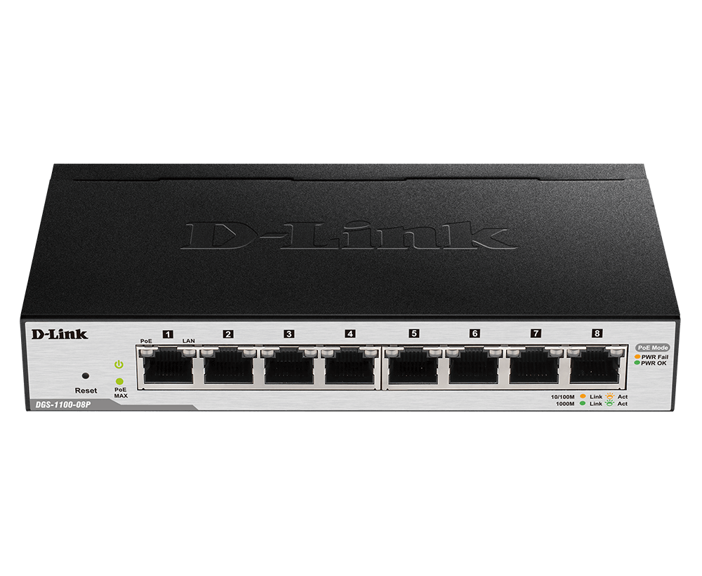D-Link 8-Port Gigabit PoE Smart Managed Switch DGS-1100-08P