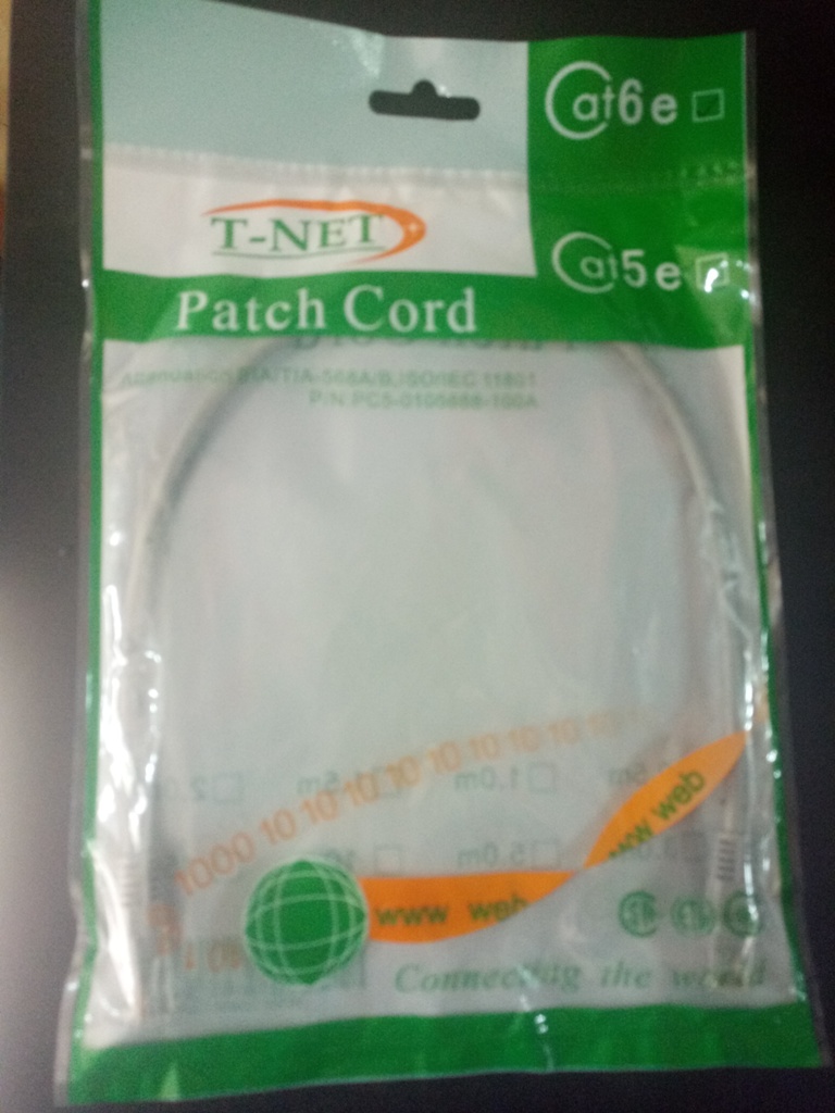 T-NET 0.5M CAT6 PATCH CORD 100% COPPER