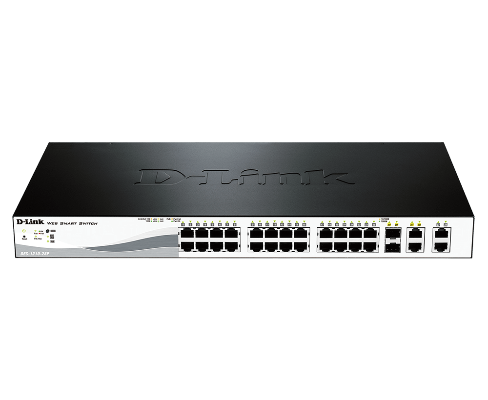 D-Link 28-Port PoE Fast Ethernet Smart Managed Switch DES-1210-28P