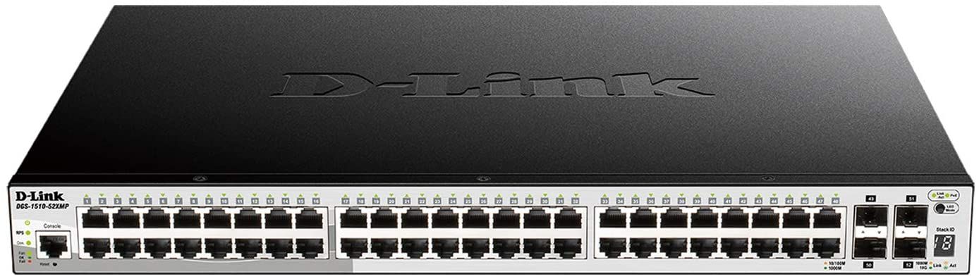 D-Link 48 Port Smart Managed Layer 2+ Gigabit Ethernet PoE Switch With 4 Gigabit RJ45/SFP Combo Ports