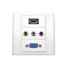 Multimedia Modular Wall Face Plate with HDMI VGA  Audio Video Panel Sockets