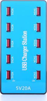 10 port USB smart charging station with indicator light