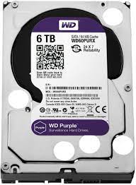 Western Digital 6TB WD Purple Surveillance Internal Hard Drive HDD - 5400 RPM, SATA 6 Gb/s, 64 MB Cache, 3.5