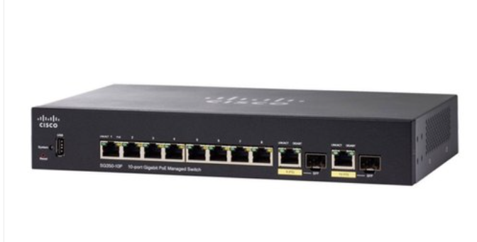CISCO 10-PORT GIGABIT PoE MANAGED SWITCH-SG350-10P-BLACK