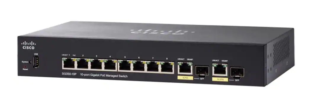 Cisco 10-Port Gigabit PoE Managed Switch | SG350-10P