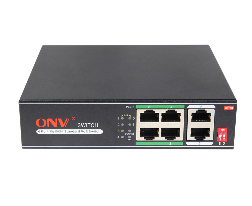 ONV 6-port Poe Switch10/100M (4-port POE & 2-uplink Port)